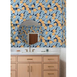 NuWallpaper x Megan Carter Talia Light Blue Peel and Stick Wallpaper, MCS6406