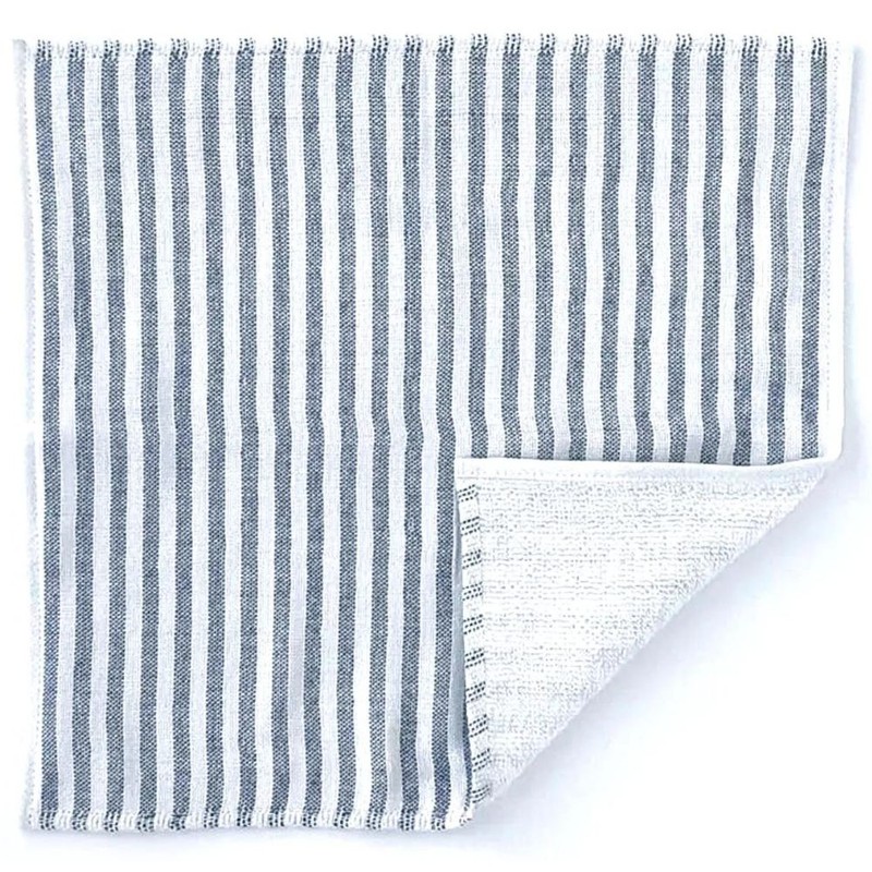 Sasawashi Gauze Handkerchief (25 x 25cm), Navy Stripe