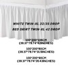 Dorm Room Bed Skirt Twin-XL, Drop 32/35 Inches Breathable and