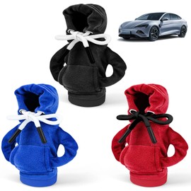 FLEXNOVA Pack of 3 Gear Lever Hoodie, Gear Knob Hoodie, Car Decoration for Mini Gear Knob Cover, Gear Shift Jumper, Funny Gifts, Car Accessories, Gadgets Interior, Red, Black, Blue
