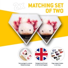 2 x Diamond Stickers 7.5 cm - Axolotl Aquarium Dragon Fish Fun Decals for Laptops,Tablets,Luggage,Scrap Booking,Fridges, #3066