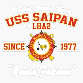 HOF Trading USS Saipan LHA-2 Vinyl Sticker Waterproof Decal Laptop Wall Window Bumper Sticker 5"