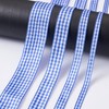Pandahall 4 Rolls Gingham Ribbon Blue and White Plaid Polyester