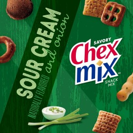 Chex Mix Snack Mix, Sour Cream and Onion, 8 oz Bag