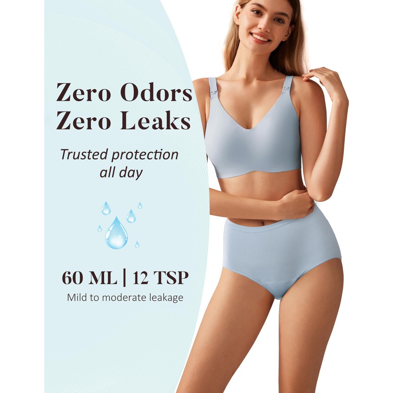 AIRCUTE Washable Urinary Incontinence Potective Underwear for Women Leak Proof