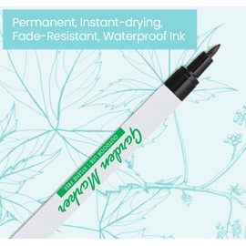 Garden Markers for Outdoor Use, 0.8 mm Medium Point, Black - Fade Resistant Ink, Waterproof, Xylene Free, No Smudging, Dries Quick, Alcohol Based Garden Marker Pen, Use On Almost Any Surface
