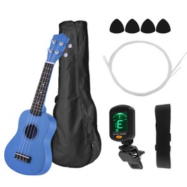 21 Inch Colored Acoustic Soprano Ukulele Ukelele Uke Kit Basswood with Carry Bag Uke Strap Strings Picks Tuner