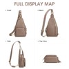 Kattee Small Leather Sling Bag for Women with RFID Blocking,Khaki