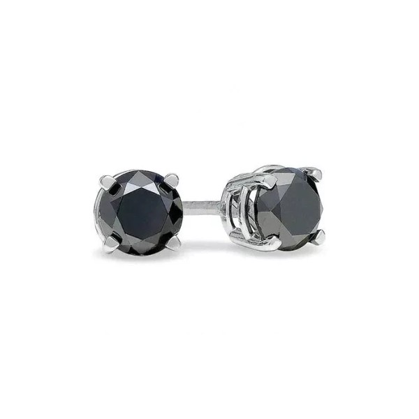 Paris Jewelry 10k White Gold 1/4 Ct Created Black Diamond