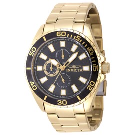 Invicta Pro Diver Men 46mm Stainless Steel Gold Charcoal dial VH67 Quartz