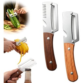 Thickened Fruit Peeler Knife Shredding Peeler,All-in-one Stainless Steel Peelers with Bottle Opener,2PCS Upgraded Multi-functional Vegetable Peeler for