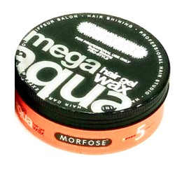 Morfose Mega Aqua Hair Gel Wax - Shine Look, Edge Control,Ultra Hold for Men & Women, Developed by Barbers - Hair Gel, Hair Wax, Hair Powder, Pomade & Clay for Styling (150 ml, Mega Aqua)
