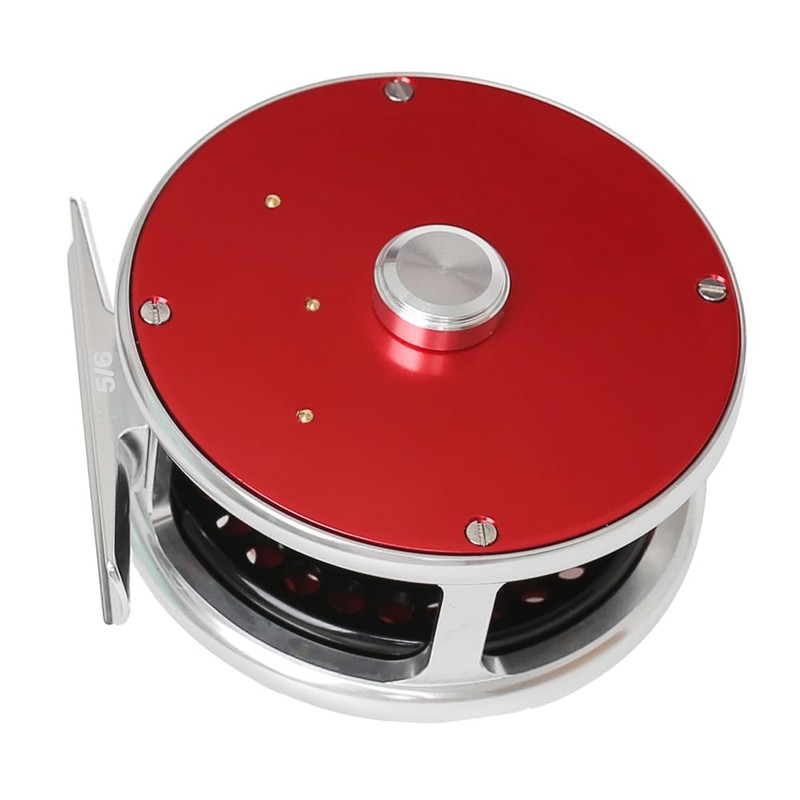 Vintage Classic Fly Fishing Reel,Right/Left Handle Position, Fly Reel (Red,