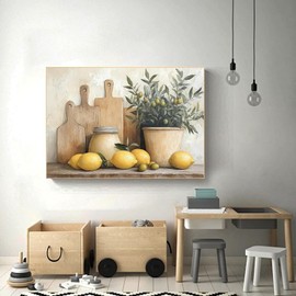 Diamond Art Kits for Adults Beginner, Rustic Farmhouse Yellow Lemon Diamond Kits 5D Diamond Dots Gem Art Crafts with Tools Round Full Drill Funny Crafts for Home Wall Decor&Gift 12x16 inch