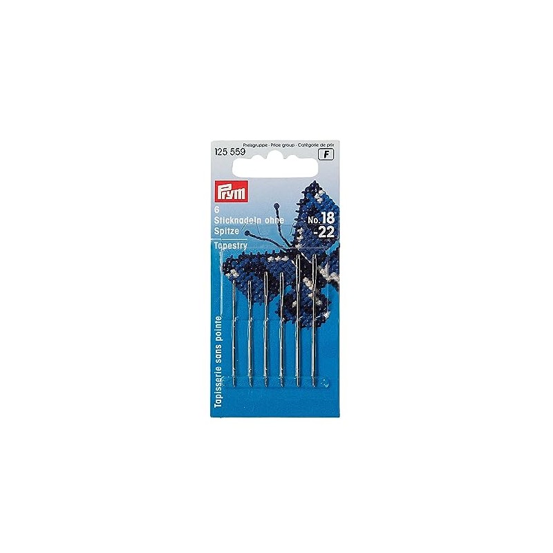 Prym N 18-22 Aghi Da Ricamo Senza Punta 6 Pezzi,