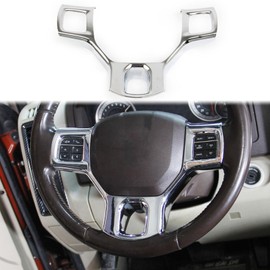 Chrome Central Control and Seat Panel and Gear Dashboard Cover Trim fit 2011 2012 2013 2014 2015 2016 2017 2018 Dodge RAM 1500 2500 3500 Accessories (Steering Wheel Cover)