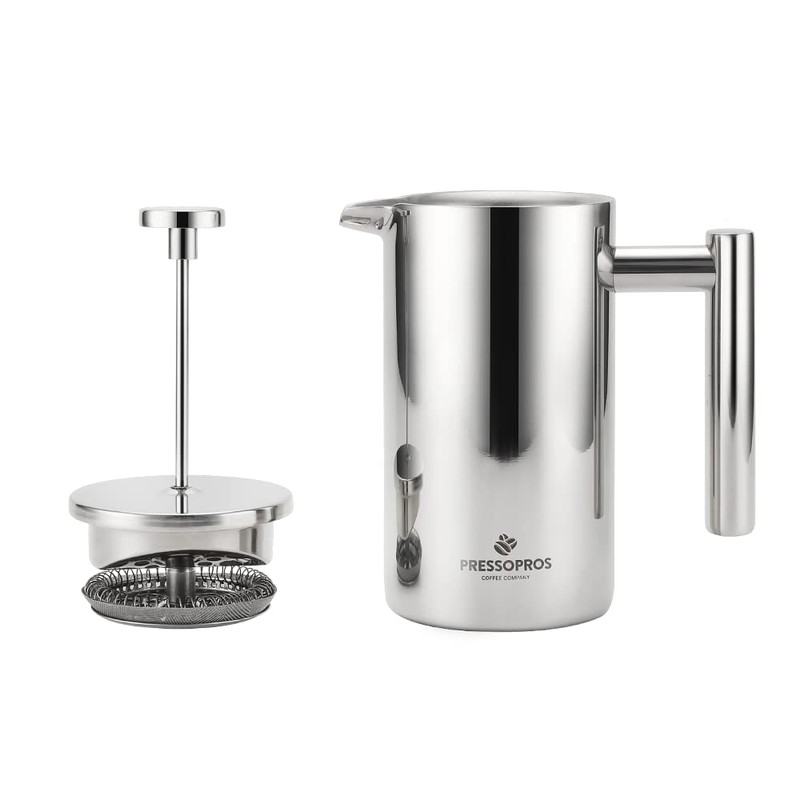 PRESSOPROS French Press 2 Cup Double Wall Stainless Steel 350