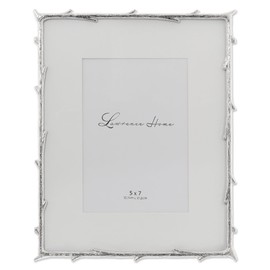 Lawrence Frames 8x10 Matted to 5x7 Silver Metal Picture Frame with Natural Branch Design