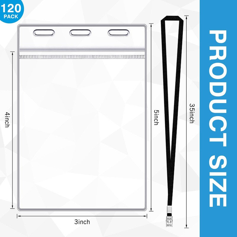 Patelai 120 Pcs 3 x 5 Inch Large Clear ID