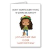 Bob Marley Birthday Card Don't Worry Everything gonna be alright another year older