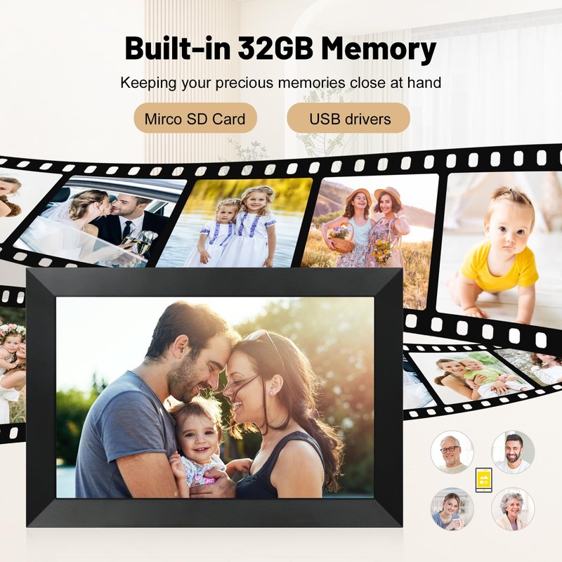 Anna Bella Digital Picture Frame 10.1 Inch with 1280x800 FHD