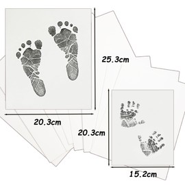 Baby Handprint and Footprint Kit, 8 Imprint Cards, Mess Free Ink Pad, Newborn Inkless Hand & Footprint Kit Gift, Imprint Cards Safe for Baby, Family Keepsake, Pet Paw