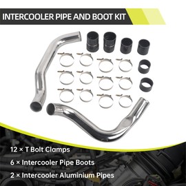 GESEXI 3 inch Aluminum Intercooler Pipe Boot & Clamp Kit Compatible With 99-03 Ford 7.3 7.3L Diesel - Sliver