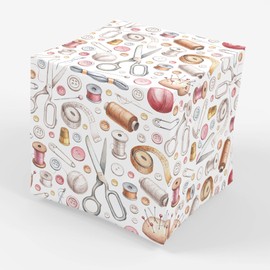 Stesha Party Seamstress Wrapping Paper, Gift Wrap Women Mom Grandma, 30 x 20 Inch (3 Sheets)