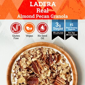 Ladera Almond Pecan Granola - Low Sugar Artisanal Breakfast Cereal, Gluten Free & Vegan, Honest Ingredients, 11 OZ
