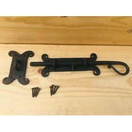 Vintage 2 Large Iron Locks Sliding Door Lock and Latch BARN Dead Bolt Fancy Hand Forged