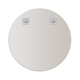 Dulles Glass Modern Round Frameless Mirror - 30" inch, 1/4" Thick Beveled Glass with Hooks for Wall Mount