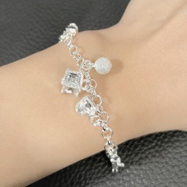 ZKXYFFS Charm Bracelets for Women 925 Sterling Silver Thirteen Hanging Pieces Bracelet for Women Gift Bracelets Bangles Jewelry