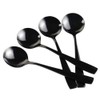 Teyyvn 16-Piece Round Soup Spoons, Black Stainless Steel Bouillon Spoon