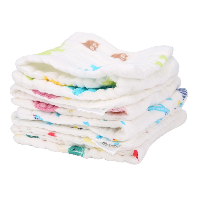 4Pcs Thick Baby Reusable Diaper Cartoon Animal Infant Plush Washcloth