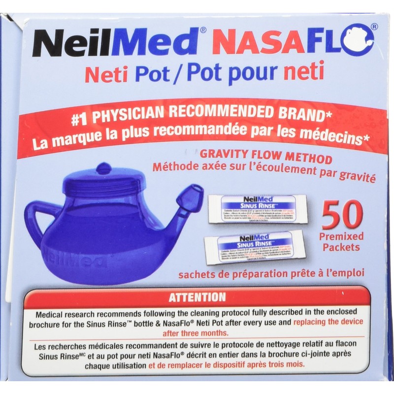 NeilMed Nasaflo Neti Pot, 50 Count (Packaging may vary)