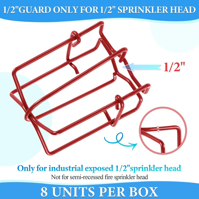 Shimeyao 8 Pcs 1/2" Red Fire Sprinkler Head Cage Guard
