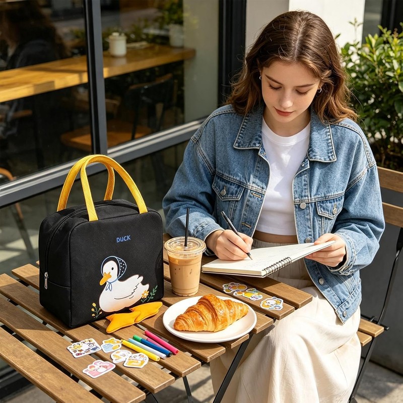 Bolsa Térmica Para El Almuerzo Con Diseño Pato, Gran Capacidad