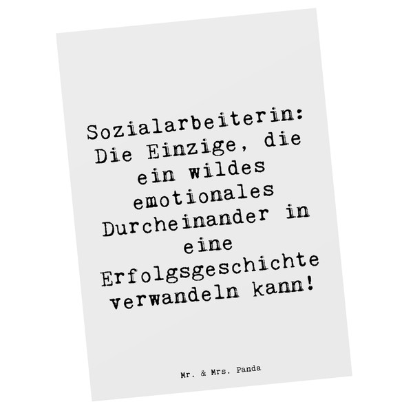 Mr. & Mrs. Panda Postcard Saying Social Worker Success -