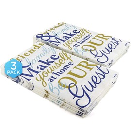 Guest Paper Towels Friends & Family Disposable Napkins Decorative Hand Towel for Kitchen, Weddings and Parties (16 Per Pack) Pack of 3 by - RamPro