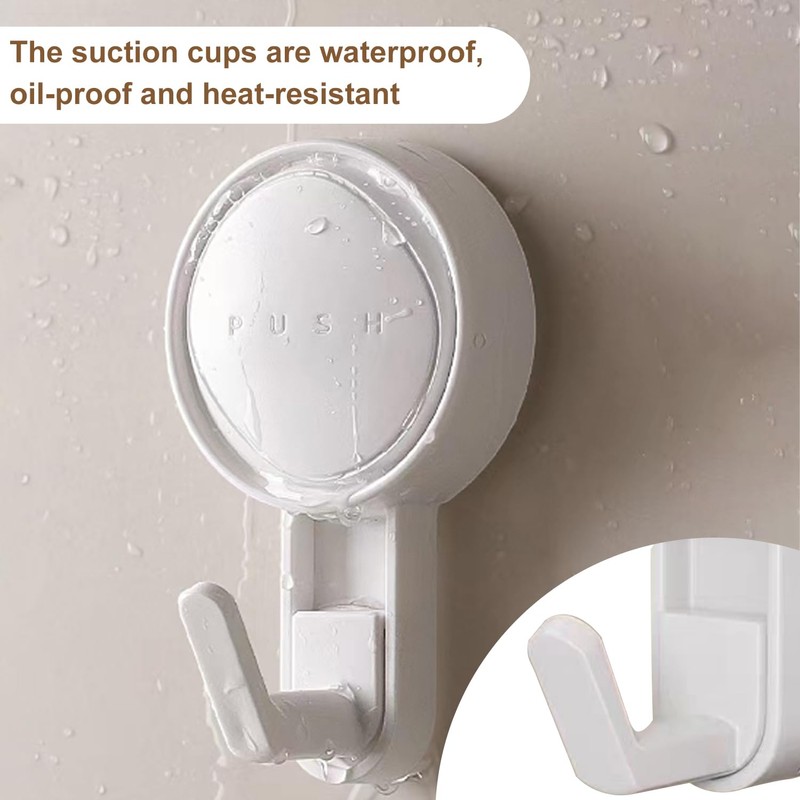 FUZVOL 6 Pack Suction Hooks,Vacuum Suction Cup Hooks, Bathroom Kitchen