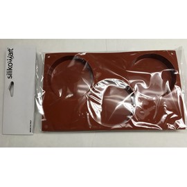 SilikoMart Tarte 3 round Molds SIZe 4" x 3/4" deep  Bakeware Italy,TRAY 12" X 7"