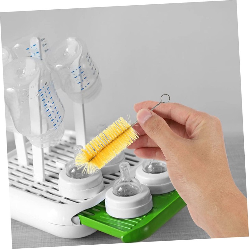 Baluue 2sets Baby Bottle Cleaning Brush Portable Multi-Function Gentle Cleaning