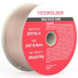 YESWELDER ER70S-6 MIG Wire, Solid Carbon Steel .035-Inch Diameter 2-Pound, High Feedability Strong ABS Plastic Spool Welding Wire