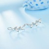 925 Sterling Silver Leaf Earrings Ear Climber Crawler Earrings Ear