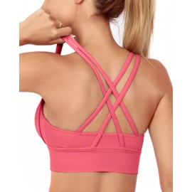 Grace Form Sports Bra for Women, Strappy Padded Medium Support Yoga Bra Workout Bra for Women
