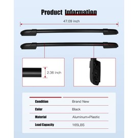 cciyu Roof Rack Side Rails Fit for Honda Pilot 3.5L 2009-2015 2pcs Aluminum Car Top Luggage Carrier Rails