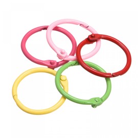 sourcing map Loose-Leaf Binder Rings, 30mm/ 1.2 inch Metal Book Ring Key Holder for Home, Office Supplies, Assorted Colors, 5Pack