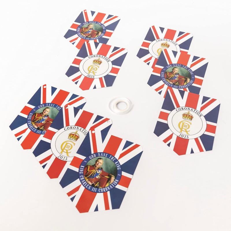 Coronation Bunting King Charles III Flag Banner for Home or
