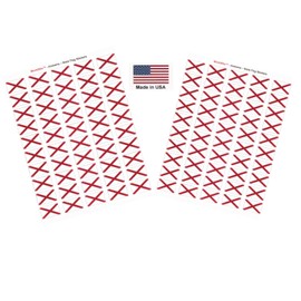 100 Alabama Flag Stickers; 1.5" x 1" Made in America Self Adhesive State Flag Scrapbook Stickers, Two Sheets of 50, 100 Sticker Decal Flags