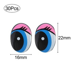 OHAOLYLE 30 Pcs Cartoon Moving Eyes Plastic Safety Eyes Cartoon Big Eye Lashes Plastic Decoration for DIY Scrapbooking Crafts